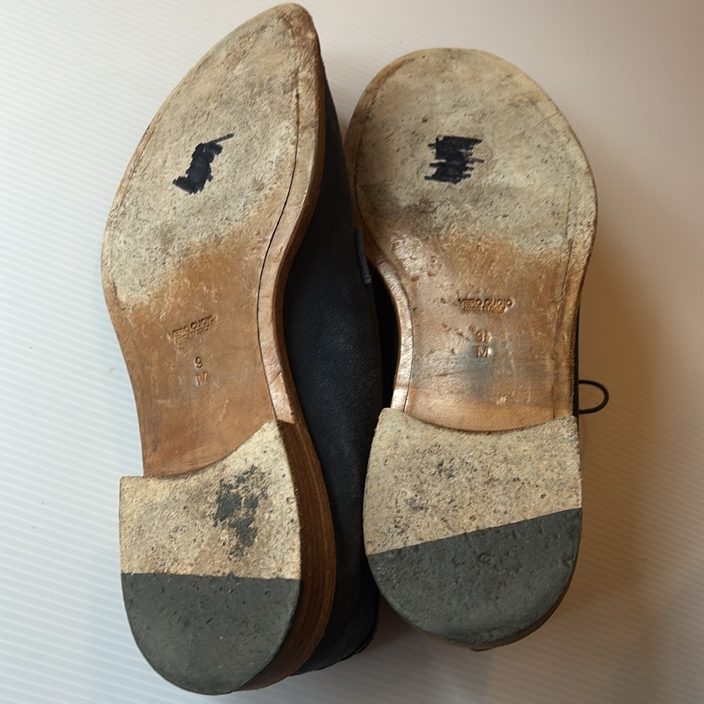 Barneys New York Mens Suede Dress Shoes 9 M Blue 100% Leather Made In Italy - Picture 7 of 9